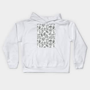 Leaf Line Art Kids Hoodie